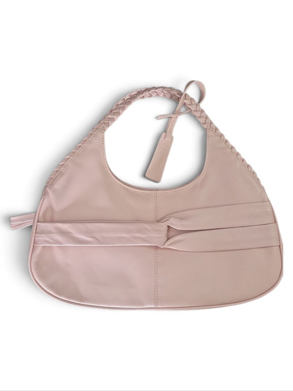 Taurus Blush Pink Leather Mini Shoulder Bag Braided Handle